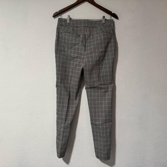 Plaid Pull On Creased Pants Medium Short Crop Checker Bengaline Tan/Brown Black - Picture 7 of 8